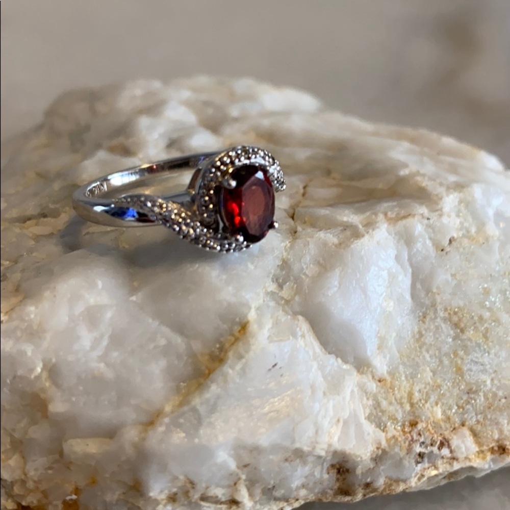 Nataliya V Collister Designer Garnet Sterling Ring